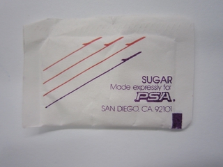 Image: sugar packet: Pacific Southwest Airlines (PSA)
