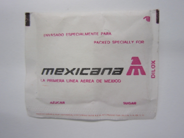 Sugar packet: Mexicana Airlines