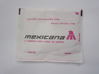 Image: sugar packet: Mexicana Airlines