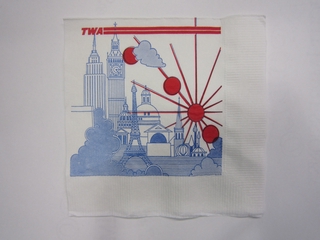 Image: cocktail napkin: TWA (Trans World Airlines)