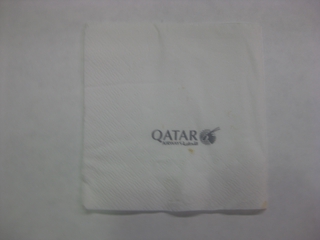 Image: cocktail napkin: Qatar Airways