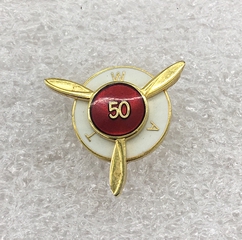 Image: service pin: TWA (Transcontinental & Western Air), 50 years