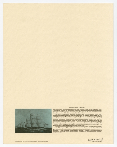 Image: menu cover: Pan American World Airways