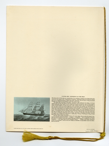 Image: menu cover: Pan American World Airways