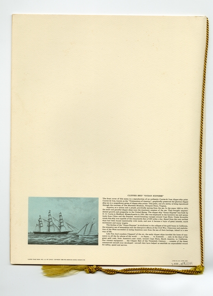 Image: menu cover: Pan American World Airways