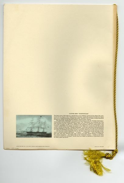 Image: menu: Pan American World Airways, President (first) class