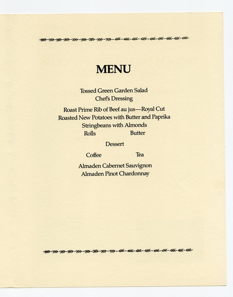 Image: menu: Pan American World Airways