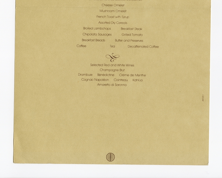 Image: menu: Pan American World Airways