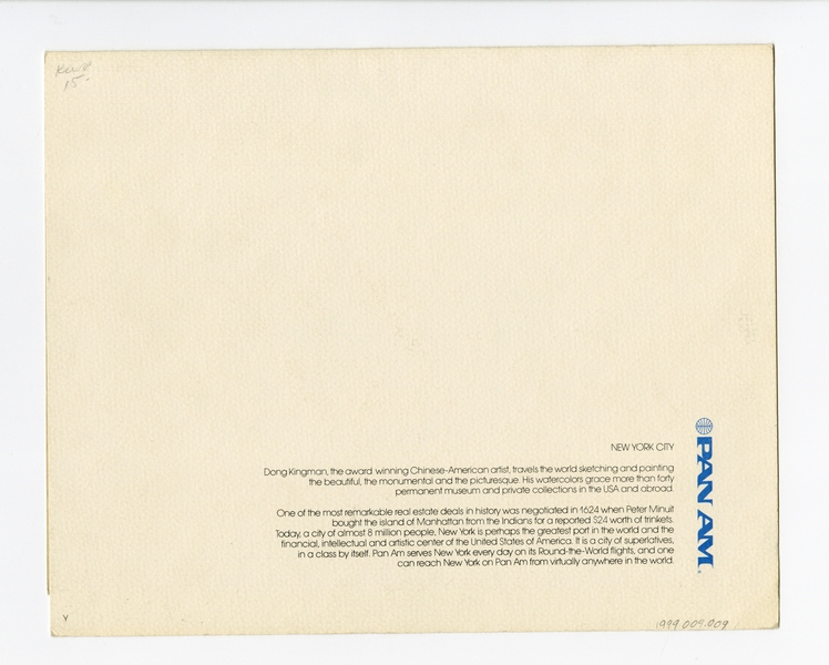 Image: menu: Pan American World Airways