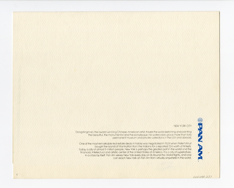 Image: menu: Pan American World Airways