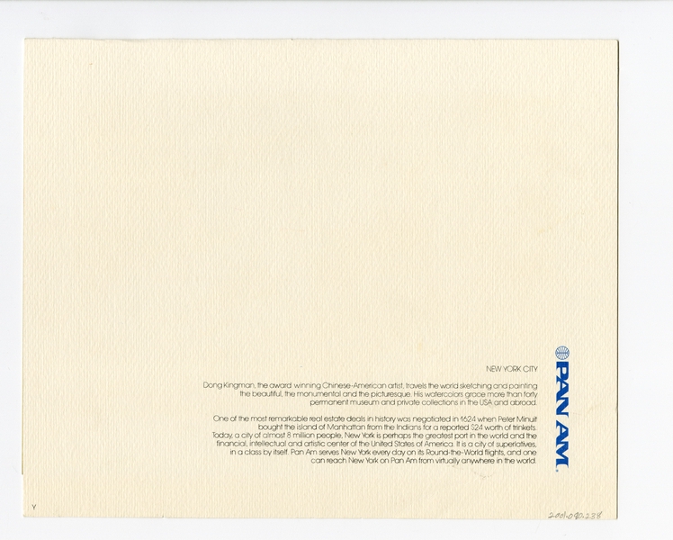 Image: menu: Pan American World Airways