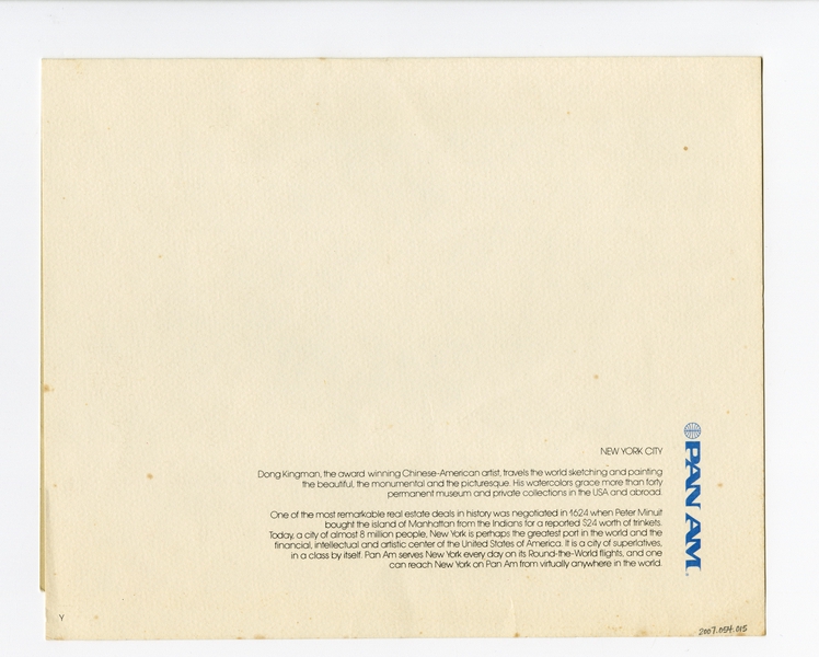 Image: menu: Pan American World Airways