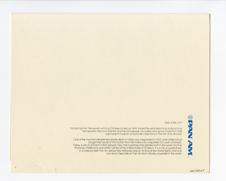 Image: menu: Pan American World Airways