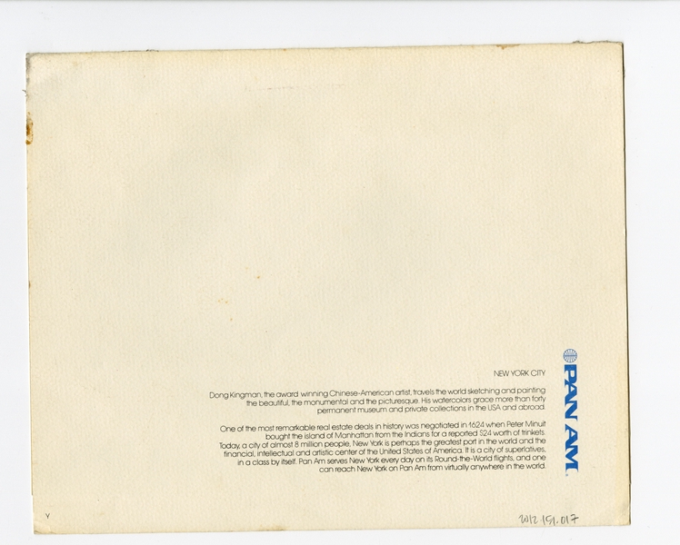 Image: menu: Pan American World Airways