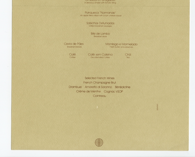 Image: menu: Pan American World Airways