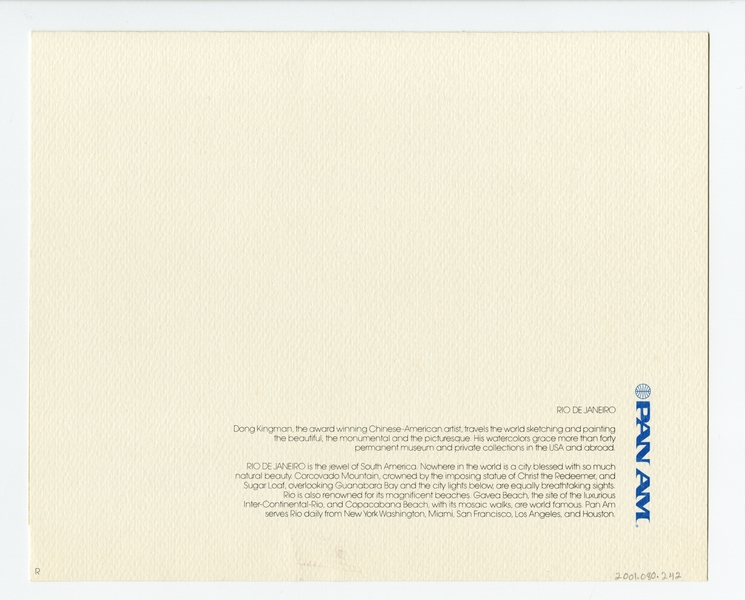 Image: menu: Pan American World Airways