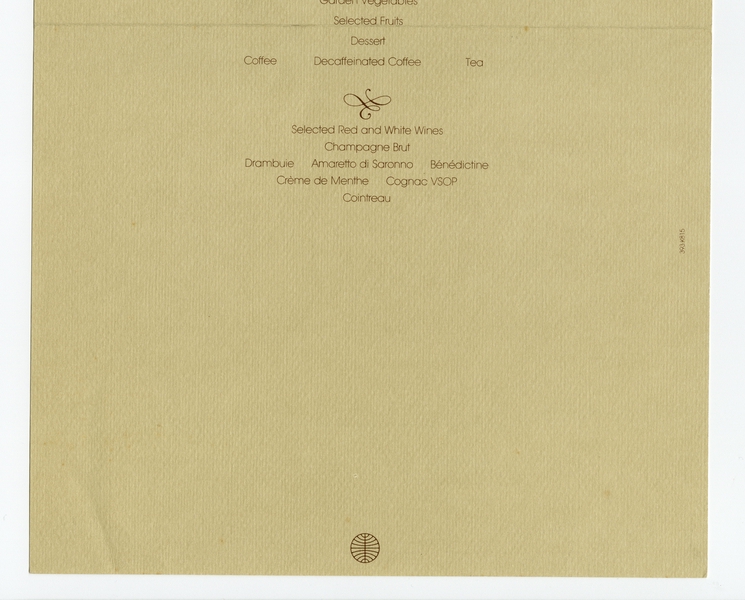 Image: menu: Pan American World Airways