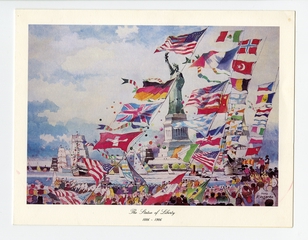 Image: menu: Pan American World Airways, Statue of Liberty centennial