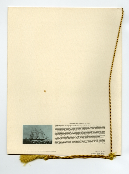 Image: menu cover: Pan American World Airways