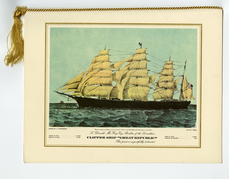 Image: menu: Pan American World Airways, President (first) class