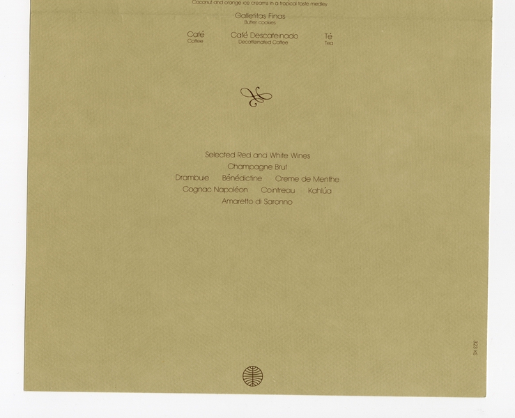 Image: menu: Pan American World Airways