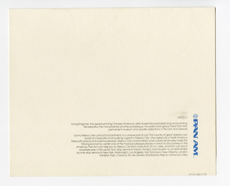 Image: menu: Pan American World Airways