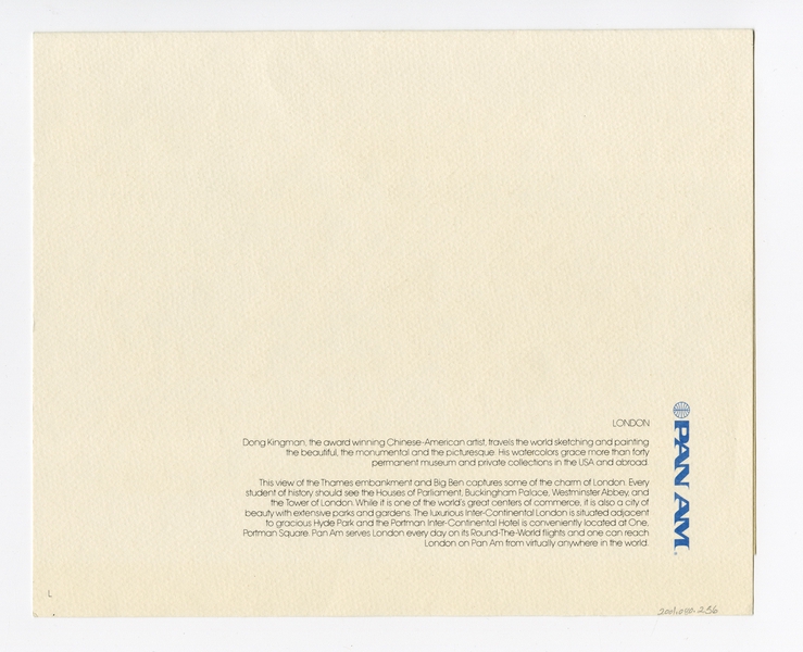 Image: menu: Pan American World Airways