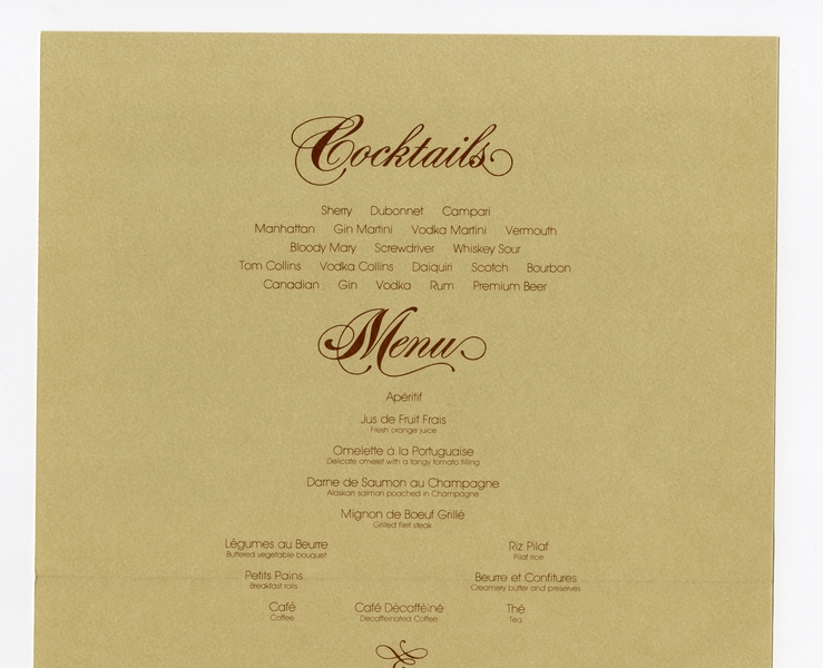 Image: menu: Pan American World Airways