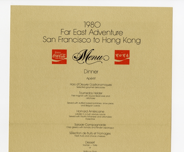 Image: menu: Pan American World Airways