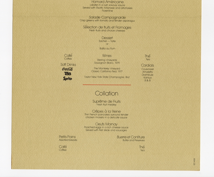 Image: menu: Pan American World Airways