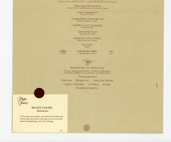 Image: menu: Pan American World Airways