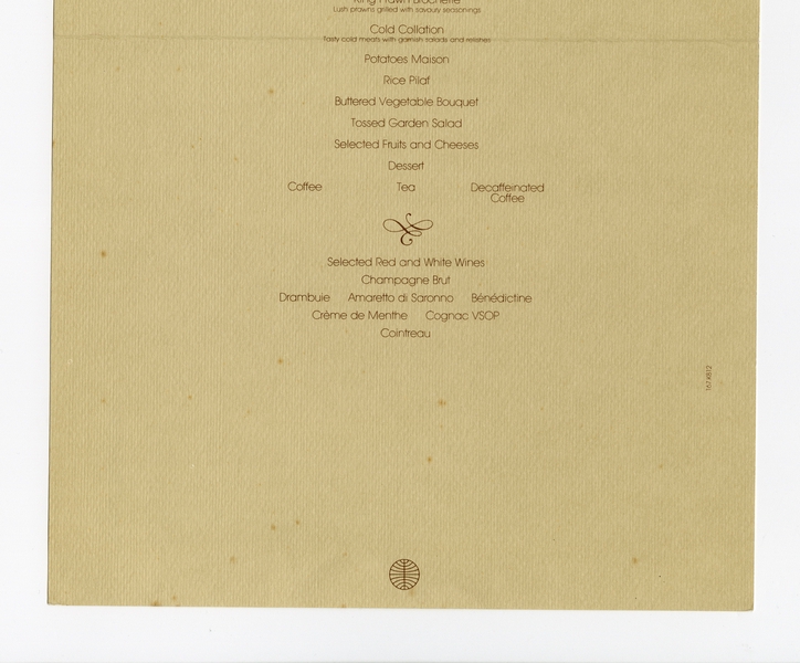 Image: menu: Pan American World Airways