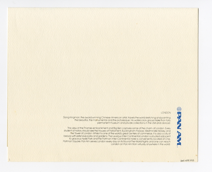 Image: menu: Pan American World Airways