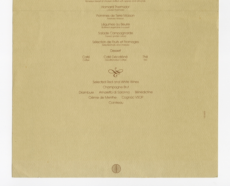 Image: menu: Pan American World Airways