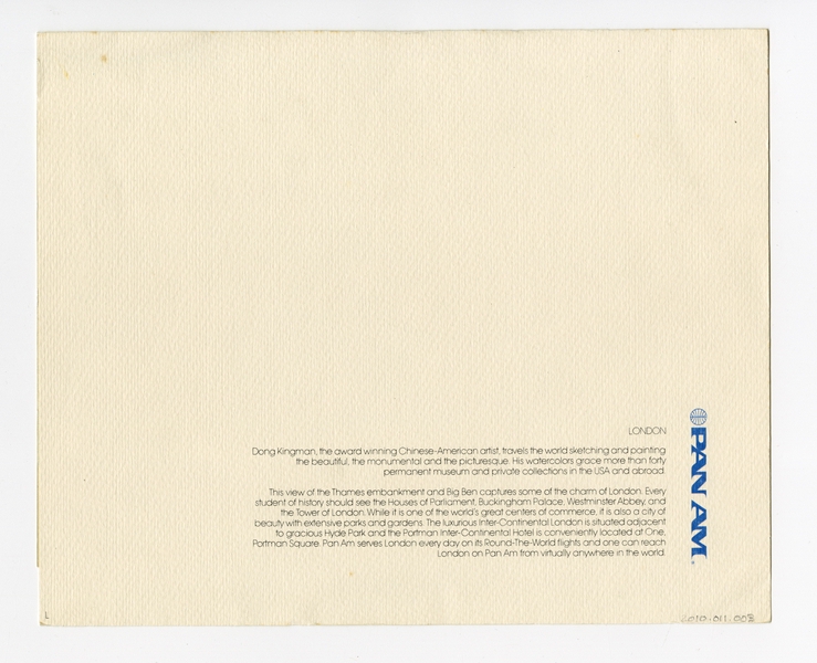 Image: menu: Pan American World Airways