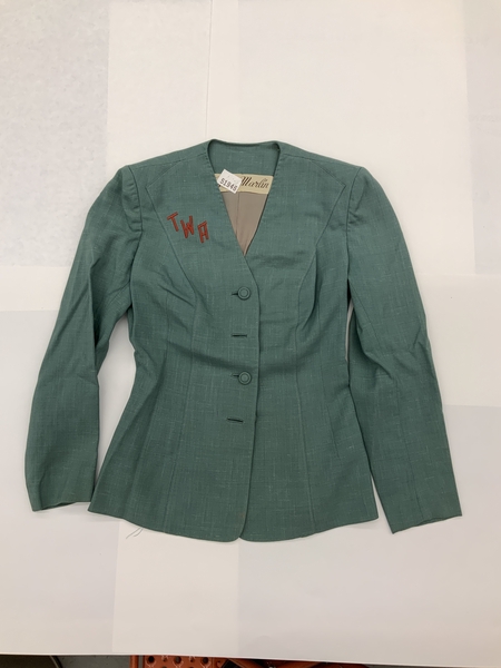 Image: air hostess jacket: TWA (Trans World Airlines), "Green Summer"