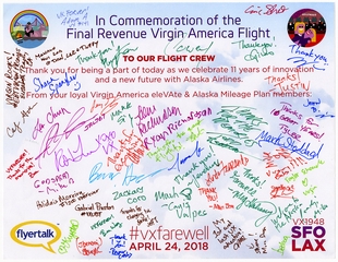 Image: commemorative certificate: Virgin America, Flight VX1948 [digital image]
