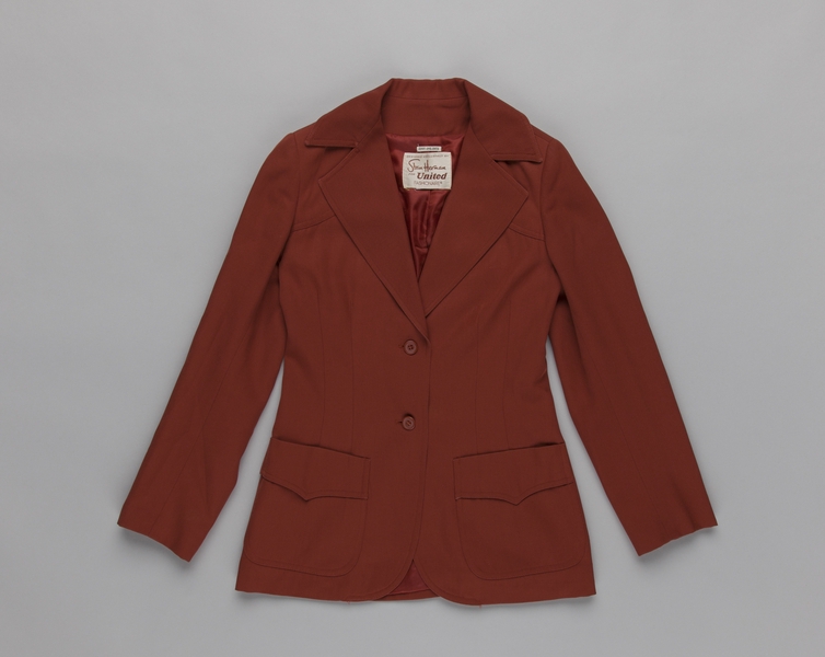 Image: flight attendant jacket: United Airlines