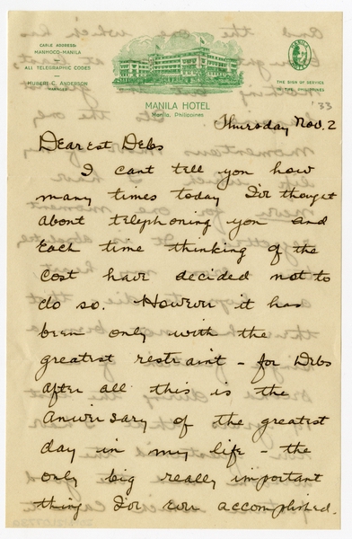Image: correspondence: Harold M. Bixby to Debby Bixby