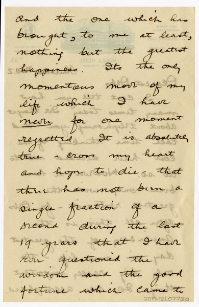 Image: correspondence: Harold M. Bixby to Debby Bixby
