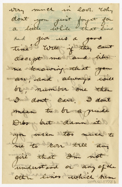 Image: correspondence: Harold M. Bixby to Debby Bixby
