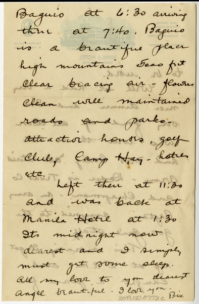 Image: correspondence: Harold M. Bixby to Debby Bixby