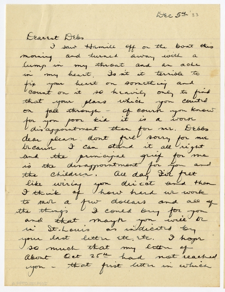 Image: correspondence: Harold M. Bixby to Debby Bixby