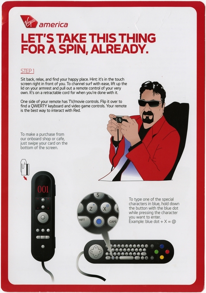 Image: inflight information: Virgin America