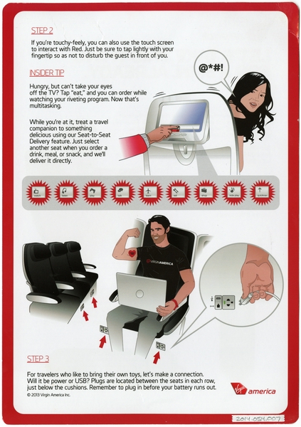Image: inflight information: Virgin America