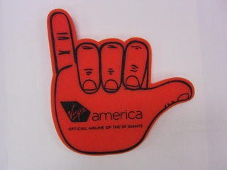 Image: foam hand: Virgin America