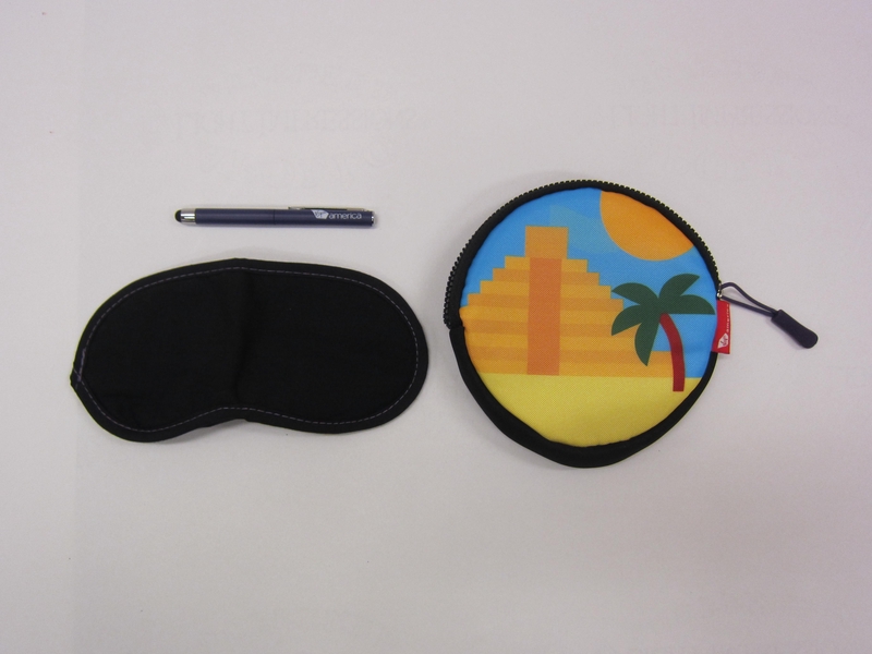 Image: amenity kit: Virgin America, first class, Cancun