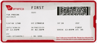 Image: boarding pass: Virgin America