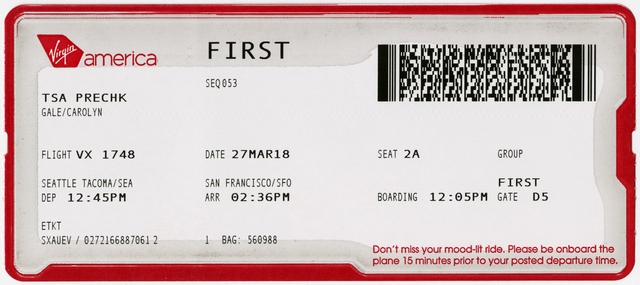 Boarding pass: Virgin America