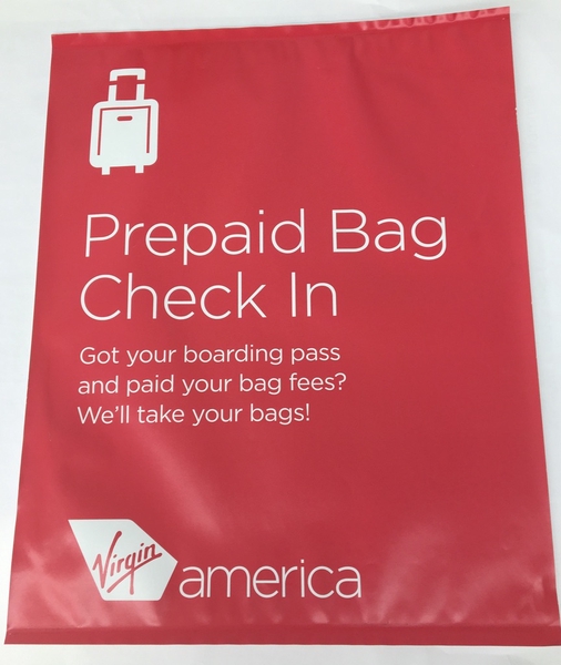 Image: sign: Virgin America, check-in